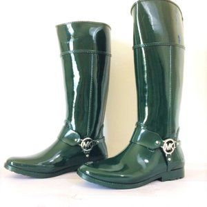 Michael Kors Hunter Green Harness style Rain Boots
